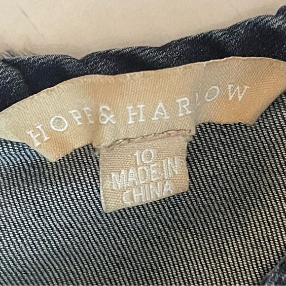 Hope & Harlow Blue Jean Denim Patchwork Boho Chic Western Dress NWOT Size 10 - Picture 8 of 13
